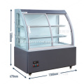 Vitrine de refrigerador de vidro curvado frontal aberta